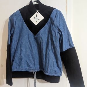 Denim Ribbed Velvet top size 20
